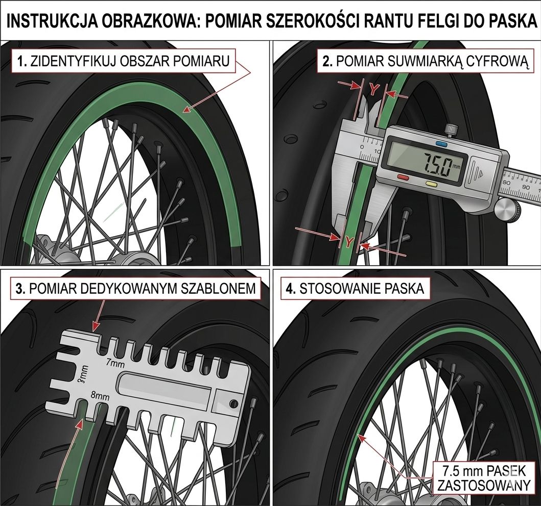Schemat pomiaru felgi